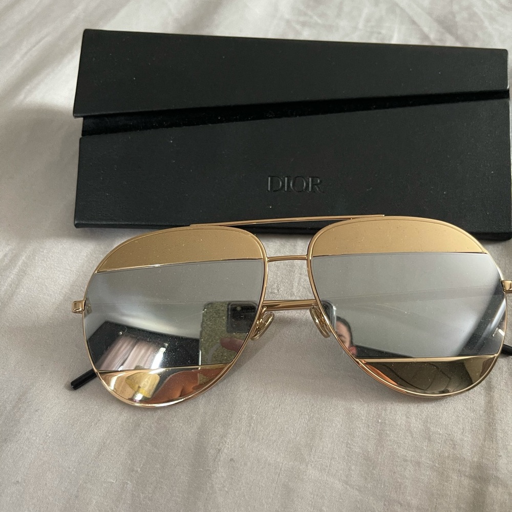 Christian Dior split frame mirrored glasses